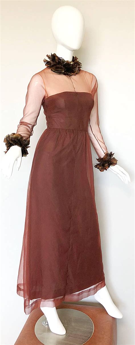 givenchy brown ruffled dress|Givenchy gowns.